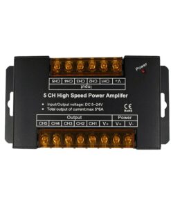 Amplificatore Segnale PWM 5 Canali Per Striscia Led RGBWW RGB+CCT 12V 24V 5X6A AP105