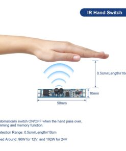 Alternative view of Sensore Movimento Mani 12V 24V 8A Con Funzione Dimmer e Memoria Per Profilo Alluminio
