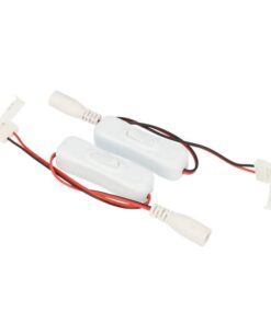 2 PZ Interruttori ON OFF con Connettore 10mm per Strip LED e DC JACK Femmina 5,5mm x 2,1mm