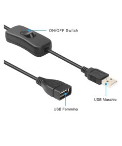 Alternative view of 2 PZ Cavo USB con Interruttore On Off a Bilanciere per Lampada LED Ventilatore Strisce LED Nero