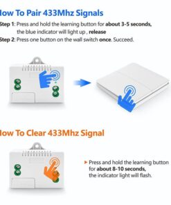 Centralina Ricevitore Wireless 220V 10A Installazione Interruttore Senza Cavi Frequenza 433 MHz