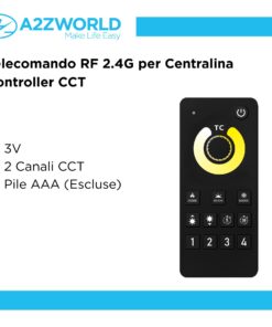 Alternative view of Telecomando RF 2.4G Per Centralina Controller CCT RF 2.4G   3V Con Pile AAA (Escluso)  2 Canali CCT CLC102W Nero