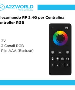 Alternative view of Telecomando RF 2.4G Per Centralina Controller RGB RF 2.4G   3V Con Pile AAA (Escluso)  3 Canali RGB CLC103W Nero