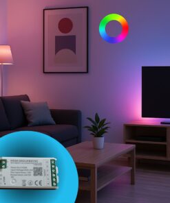 Centralina Controller Per Striscia Led RGB WIFI 2.4G, RF 2.4G TUYA, Smart Life Max 15A Tot. (6A/CH) DC5-24V 360W 3 Canali RGB CLC103R Bianco