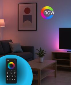 Telecomando RF 2.4G Per Centralina Controller RGBW RF 2.4G 3V Con Pile AAA (Escluso) 4 Canali RGBW CLC104W Nero