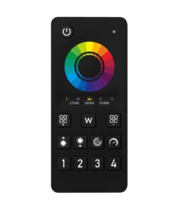 Telecomando RF 2.4G Per Centralina Controller RGBCCT RF 2.4G   3V Con Pile AAA (Escluso)  5 Canali RGBCCT CLC105W Nero