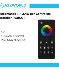 Alternative view of Telecomando RF 2.4G Per Centralina Controller RGBCCT RF 2.4G   3V Con Pile AAA (Escluso)  5 Canali RGBCCT CLC105W Nero