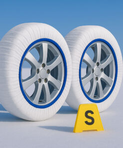 Calze Da Neve per Auto Omologate EN 16662-1 Modello Bianco Standard Misura S