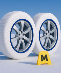 Calze Da Neve per Auto Omologate EN 16662-1 Modello Bianco Standard Misura M