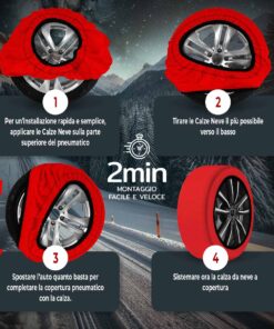 Calze Da Neve per Auto Omologate EN 16662-1-2020 Misura XL