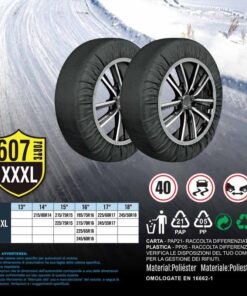 Calze Da Neve per Auto Omologate EN 16662-1-2020 Colore Nero Misura XXXL Catena Tessile Per Pneumatici