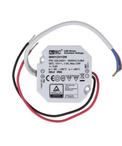 Mini Alimentatore Trasformatore Impermeabile IP67 12V 12W 1A Per Striscia Led 49X47X24mm