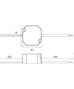Mini Alimentatore Trasformatore Impermeabile IP67 24V 12W 0,5A Per Striscia Led 49X47X24mm