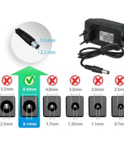 24V Trasformatore Alimentatore 24W 1A con Spina da Presa 220V a DC 24V Nero