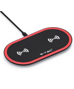 Caricatore Wireless a Pad Dual Charging 5W+5W Colore Rosso e Nero SKU-7740
