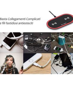 Alternative view of Caricatore Wireless a Pad Dual Charging 5W+5W Colore Rosso e Nero SKU-7740