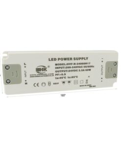 Alimentatore Trasformatore CV 60W 24V 2,5A Super Slim Solo 22mm Spessore