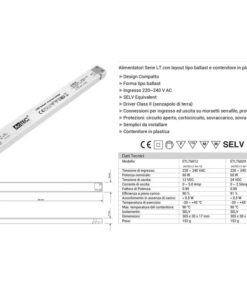 Alimentatore Ultra Slim Sottile 60W 24V Trasformatore CV Per Striscia Led Profili Alluminio