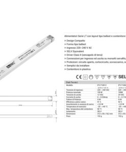 Alimentatore Ultra Slim Sottile 100W 24V LT-100-24 Trasformatore CV Per Striscia Led Profili Alluminio