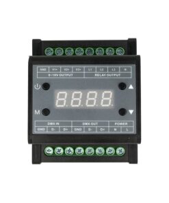Centralina DMX Led Dimmer Con Segnale 0-10V Convertitore Segnale da DMX512 a 0-10V Attacco Guida DIN