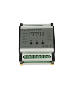 Centralina DMX Decoder Con Rail Guida DIN 4 Canali 12V 24V 5AX4 DMX701