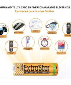 Pila Batteria LR03 AAA Mini Stilo 1,5V 1300mAh MN2400 Alcalina Confezione da 12 Pezzi