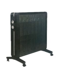 Stufa Elettrica da 1000-2000W Silensiozo e Leggero con manopola intuitiva per Ambiente fino 20mq  Colore Nero L73cm x H62cm
