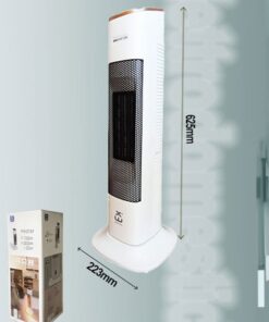 Stufa Elettrtica A Torre da 1350W-2000W a Basso Consumo con Smart Timer e Telecomando L22.3cm x H62.5cm Colore Bianco