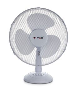 Ventilatore da Scrivania 40W 3 Pale a 3 Velocità Rotante Colore Bianco SKU-7924