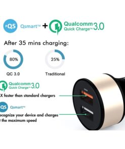 Caricabatteria Alimentatore Accendisigari Da Auto 12V Camion 24V Con Doppia Porta USB 5V 2,4A 9V 2A 12V 1,5A Ricarica Veloce