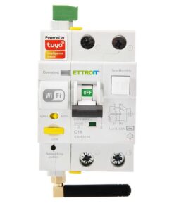 Interruttore Magnetotermico Differenziale Smart WIFI 1P+N 16A 230V/400V App TUYA Occupa 3 Moduli DIN