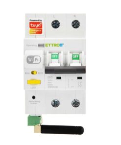 Interruttore Magnetotermico Smart WIFI 2P 63A App TUYA Occupa 3 Moduli DIN Con Funzione Controllo Consumo Energia