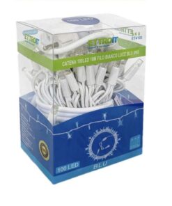 Alternative view of Catena Luminosa di Luci Led IP65 10 Metri Con 100 Led Filo Bianco Luce Blu Con Connettore Allungabile