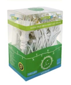 Alternative view of Catena Luminosa di Luci Led IP65 10 Metri Con 100 Led Filo Bianco Luce Verde Con Connettore Allungabile