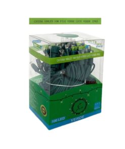 Catena Luminosa di Luci Led IP65 10 Metri Con 100 Led Filo Verde Luce Verde Con Connettore Allungabile