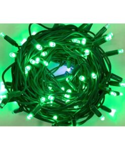 Catena Luminosa di Luci Led IP65 10 Metri Con 100 Led Filo Verde Luce Verde Con Connettore Allungabile