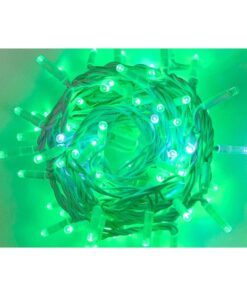 Catena Luminosa di Luci Led IP65 30 Metri Con 300 Led Filo Bianco Luce Verde Con Connettore Allungabile