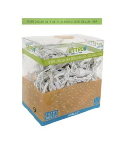 Tenda Luminosa Da Esterno IP65 2M X 2M Con 200 Luci Led Bianco Caldo Giallo Con Connettore Prolungabile