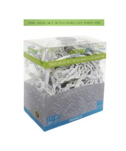 Tenda Luminosa Da Esterno IP65 3M X 1M Con 200 Luci Led Bianco Freddo Con Connettore Prolungabile