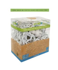 Tenda Luminosa Da Esterno IP65 3M X 1M Con 200 Luci Led Bianco Caldo Giallo Con Connettore Prolungabile