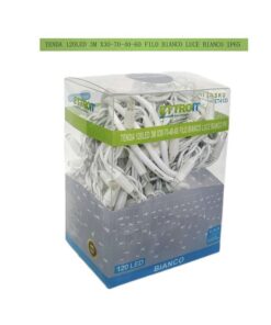 Tenda Luminosa Da Esterno IP65 3MT Con 120 Luci Led Bianco Freddo Effetto Cascata Con Connettore Prolungabile