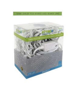 Tenda Luminosa Da Esterno IP65 5MT Con 216 Luci Led Bianco Freddo Effetto Cascata Con Connettore Prolungabile