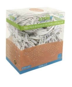 Alternative view of Tenda Luminosa Da Esterno IP65 5MT Con 216 Luci Led Bianco Caldo Giallo Effetto Cascata Con Connettore Prolungabile