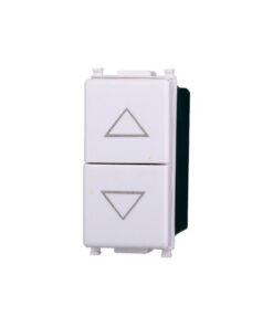Pulsante Saliscendi Commutatore 2P 10A Tapparelle Colore Bianco Compatibile Con Vimar Plana
