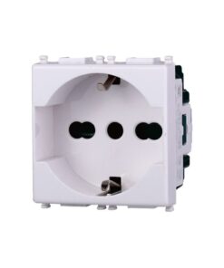 Presa Schuko 2P+T 16A Colore BIANCO Compatibile Con Vimar Plana