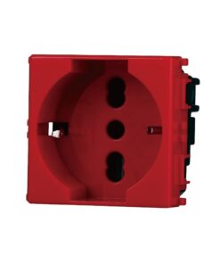 Presa Schuko 2P+T 16A Colore ROSSO Compatibile Con Vimar Plana