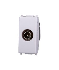 Connettore Presa TV Passante Maschio Colore BIANCO Compatibile Con Vimar Plana