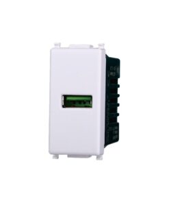 Modulo Presa Caricatore USB 5V 2,1A Colore Bianco Compatibile Con Vimar Plana