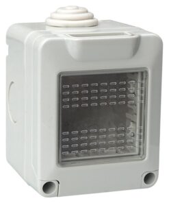Alternative view of Custodia 2P IP55 Scatola Porta Frutti Con Coperchio 2 Posti Moduli Compatibile Con Vimar Plana