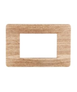 Placca Plastica Serie Starlight 3P Colore Legno Chiaro Compatibile Con Vimar Plana